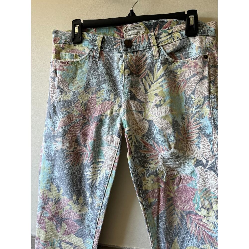 CURRENT ELLIOTT Floral Print Multi Pastel Jeans SZ 28 NWOT